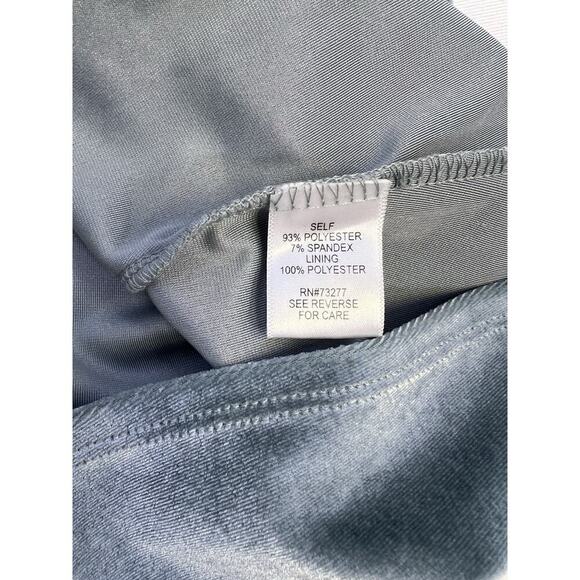 Dusty Blue Velvet Peasant Prairie Fairy Square Neck Puff Sleeved Mini Dress XS - Picture 12 of 12